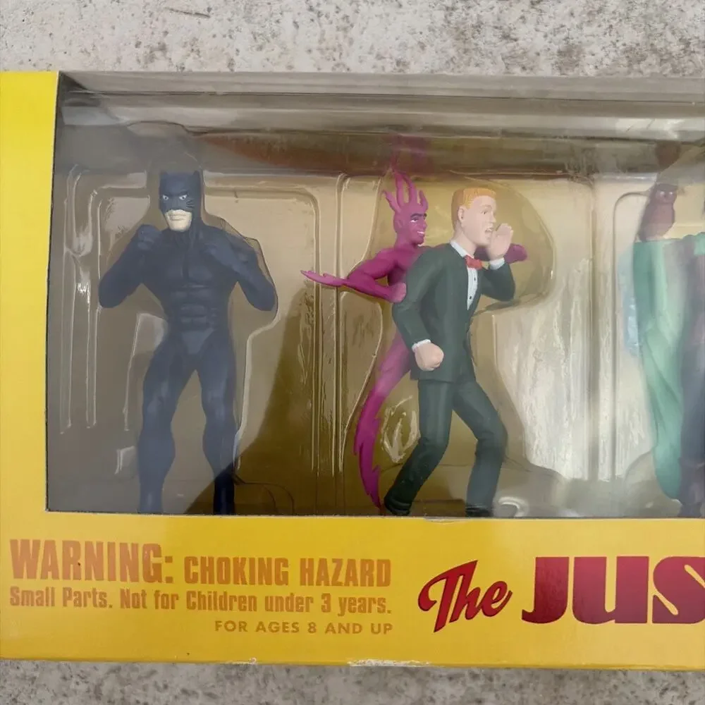JUSTICE SOCIETY OF AMERICA PVC Set Vintage 1999 DC Direct 7 Piece New In Box New